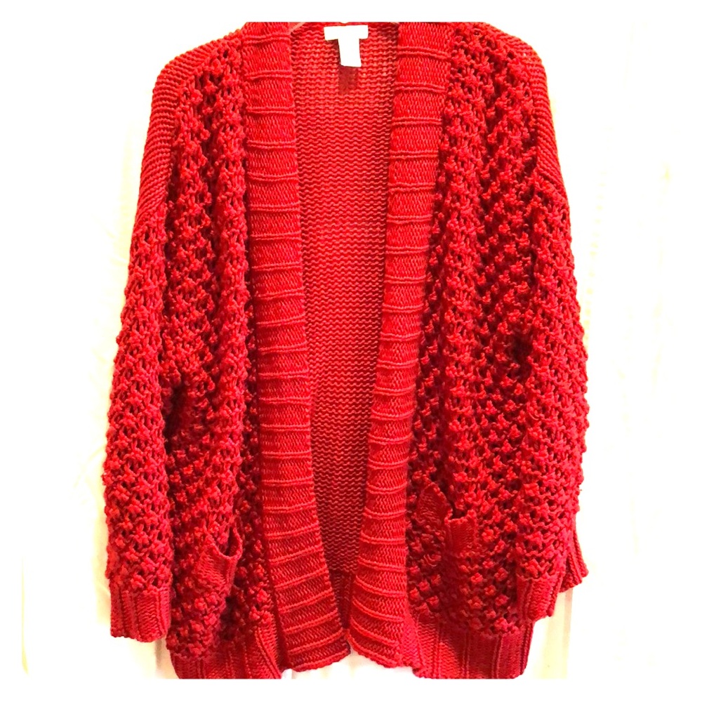 Chico’s Red Cardigan Sweater